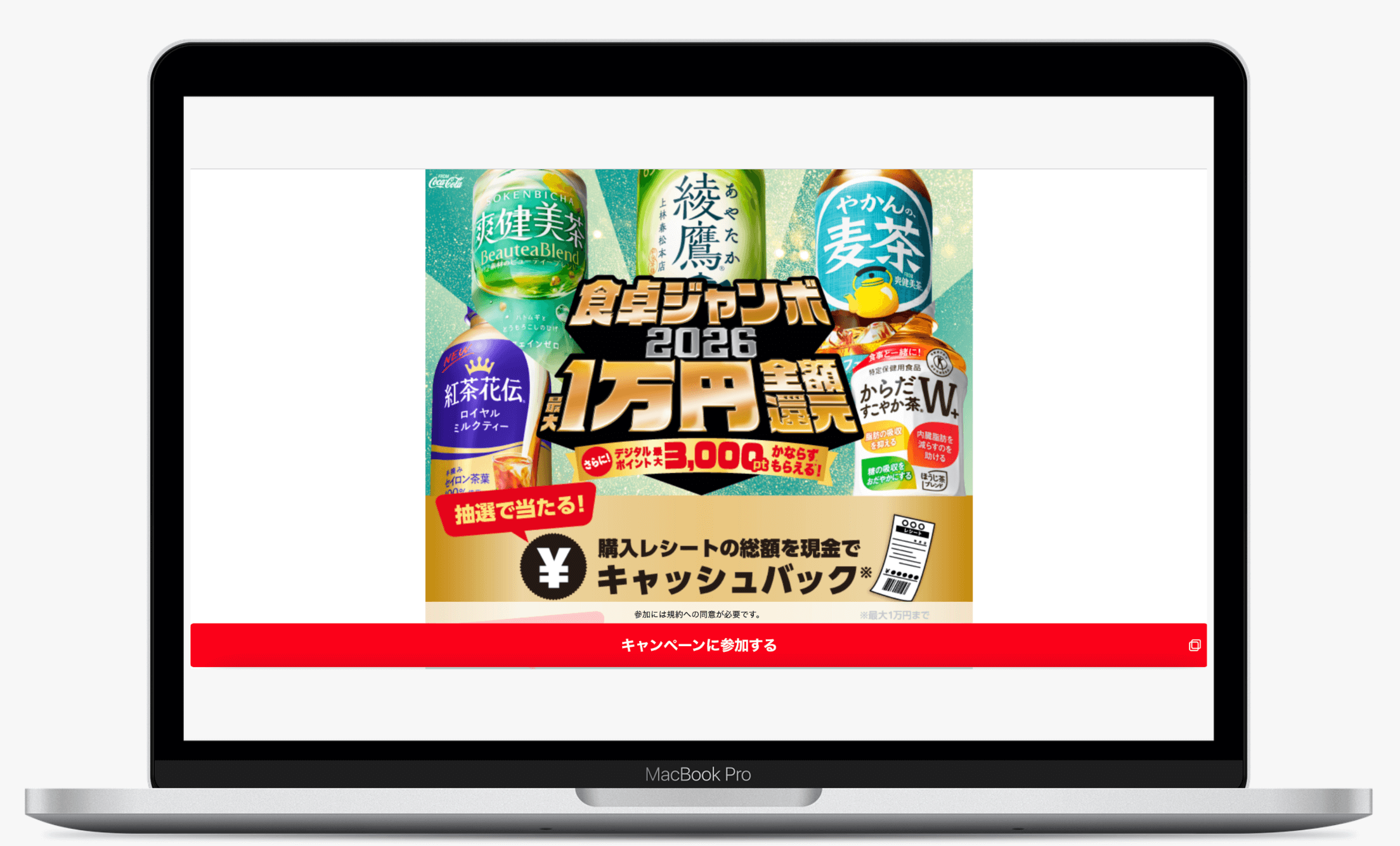 抽選で最大1万円全額還元!さらに必ず最大3,000ptもらえる!|コカ・コーラ